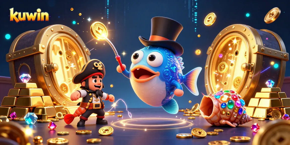 Kuwin attracts players with a vibrant scene featuring treasure hunting and excitement in a rich casino setting.